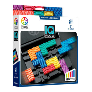 Smartgames IQ Flow - jeu de réflexion logique et puzzle de voyage - 120 devoirs avec mécanisme coulissant - jeu éducatif solo - à partir de 7 ans