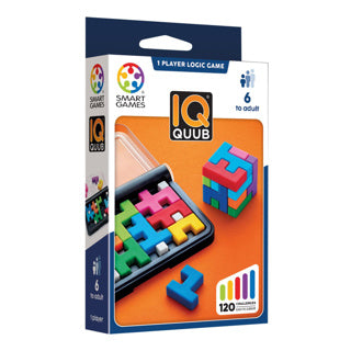 Smartgames IQ Quub - jeu de réflexion logique cube puzzle - 120 devoirs en 2D et 3D - jeu solo éducatif avec soft-touch - à partir de 7 ans