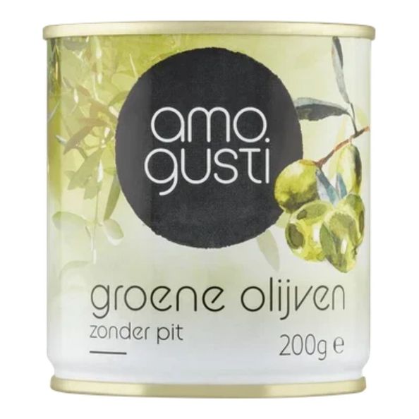 Amogusti olives vertes dénoyautées en conserve (8x 200 gr)