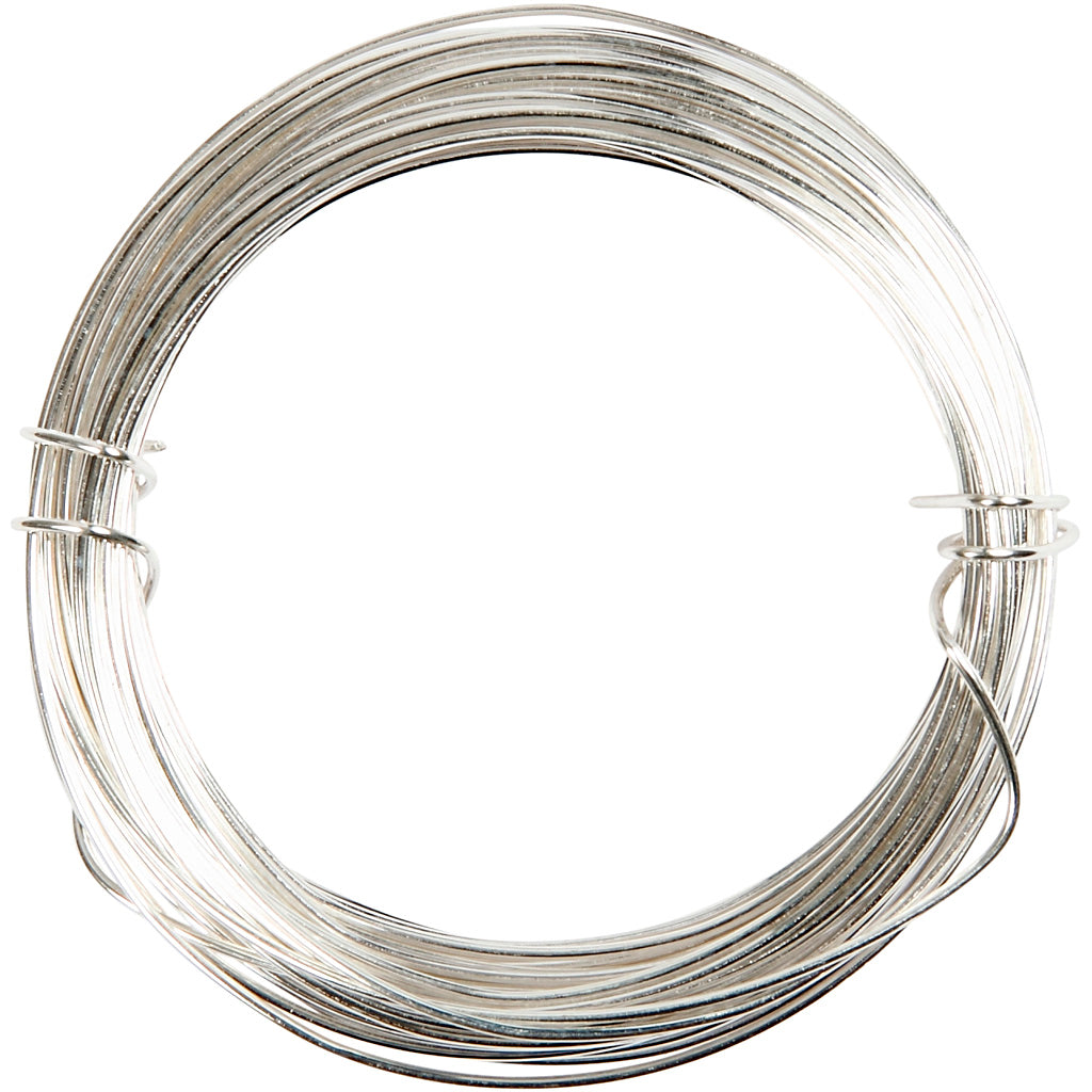 Fil de fil argenté de Creativ Company, épaisseur de 0,4 mm, argent, 20 m 1 rouleau