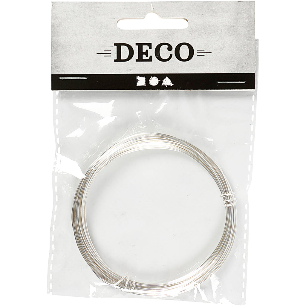 Fil de fil argenté de Creativ Company, épaisseur de 0,8 mm, argent, 6 m 1 rouleau