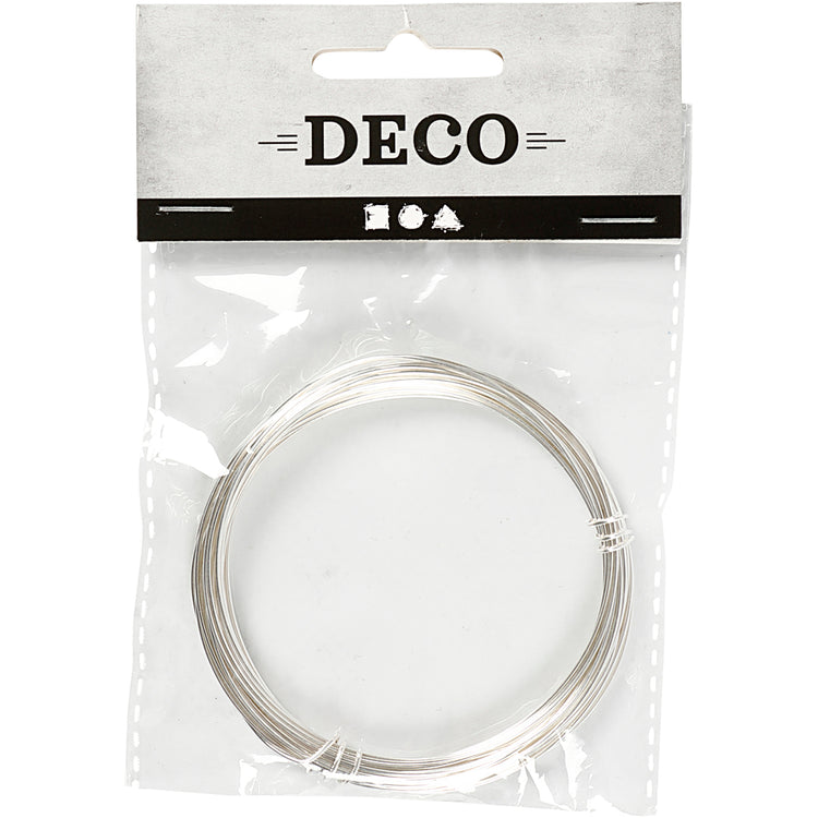 Fil de fil argenté de Creativ Company, épaisseur de 0,8 mm, argent, 6 m 1 rouleau