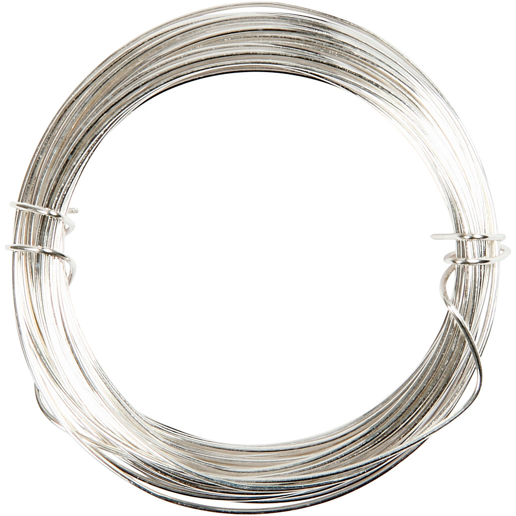 Fil de fil argenté de Creativ Company, épaisseur de 0,8 mm, argent, 6 m 1 rouleau