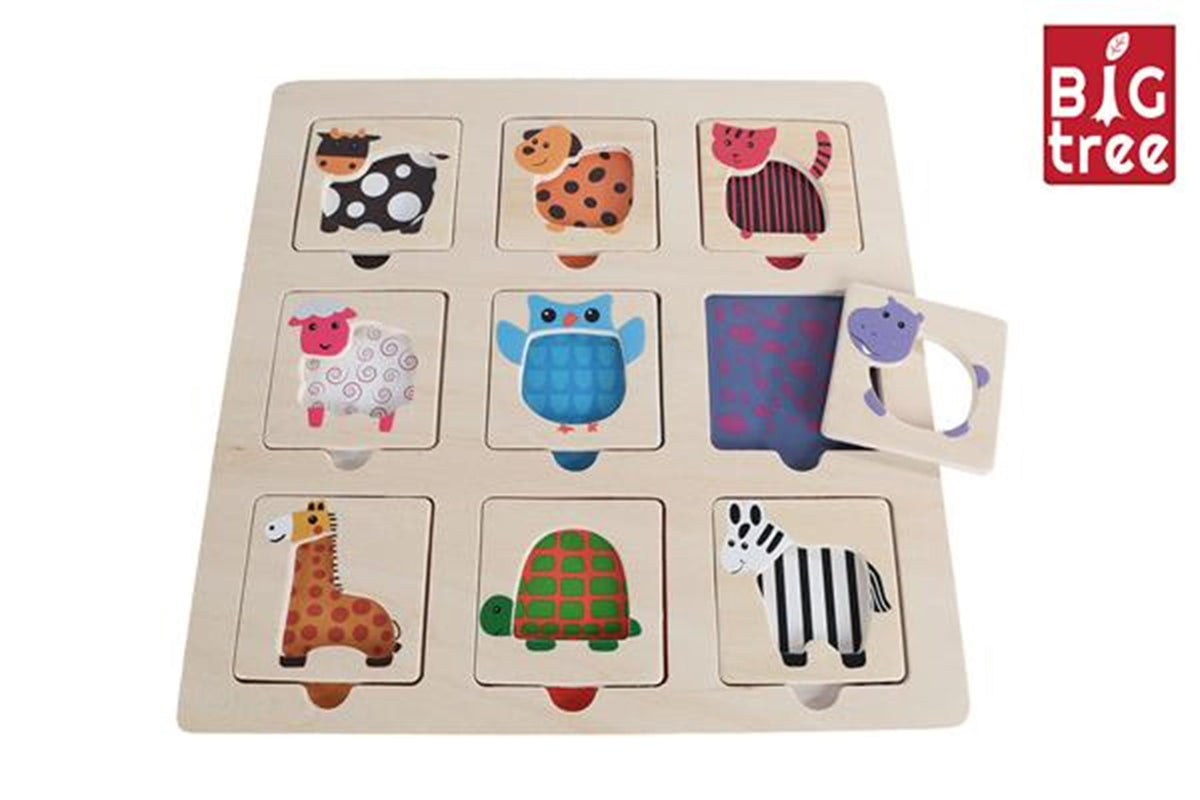 Puzzle d'insert en bois Trouvez l'animal à la couleur, 9e.