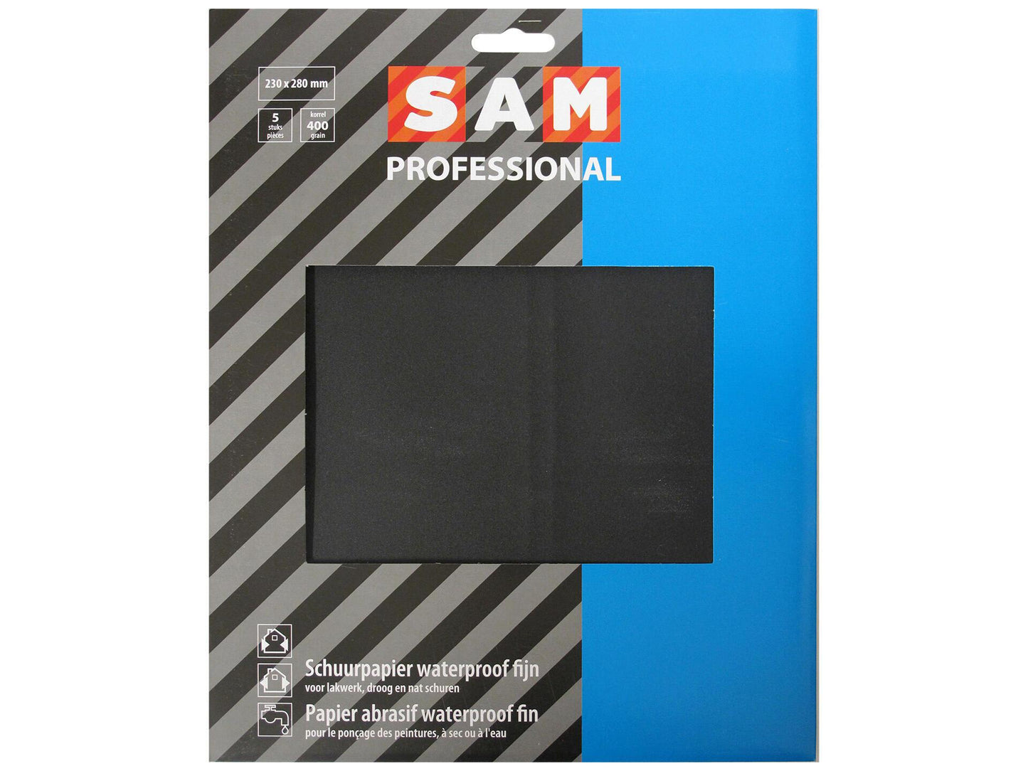 Sam papier de verre imperméable fin 5 pièces