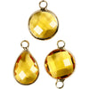Pendentif bijoux Creativ company, h: 15-20 mm, diamètre de trou 2 mm, jaune, 1 boîte