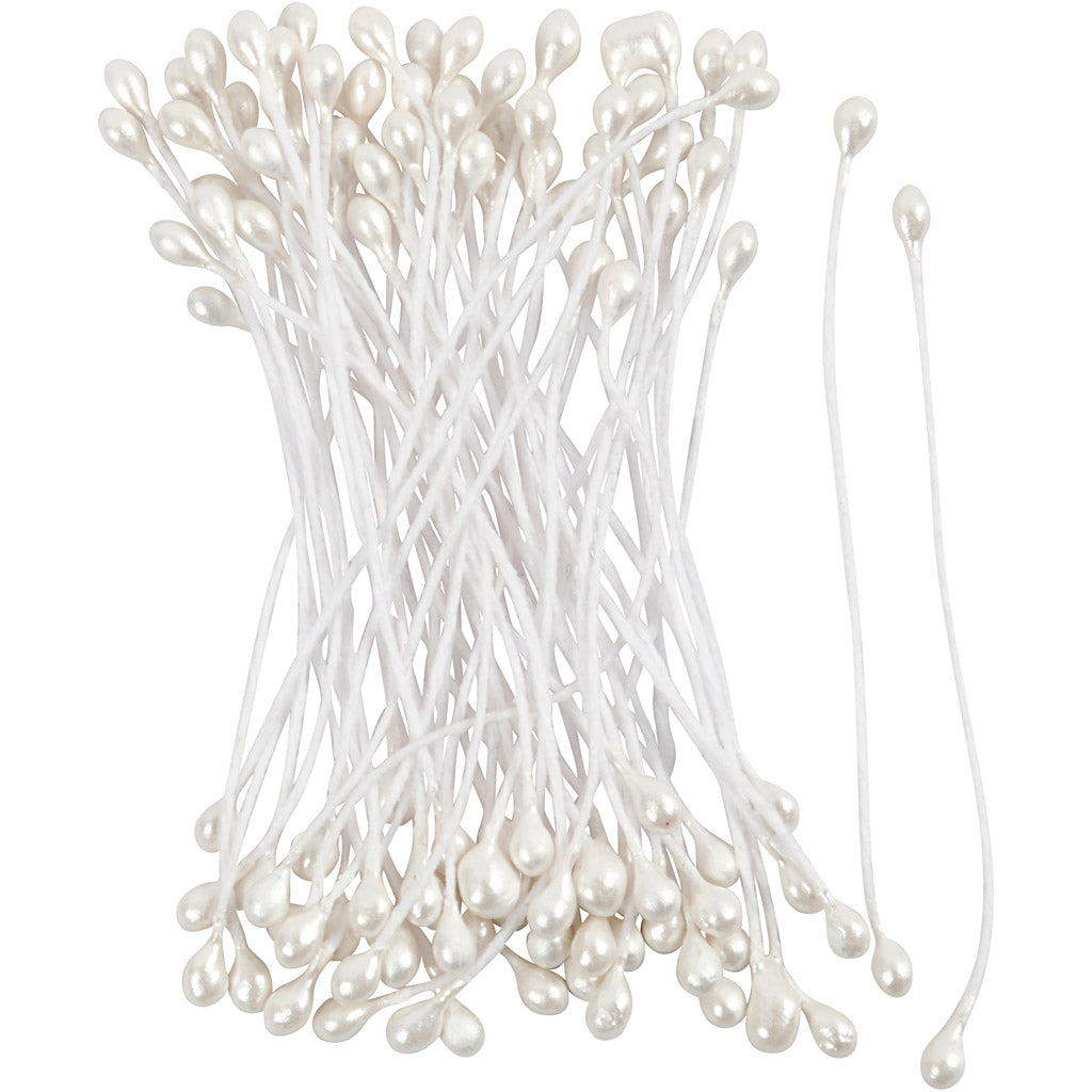 Creativ Company Bloemmeeldraaden White Pearl, 100e.
