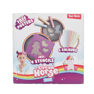 Dream Horse Truewalk Chalk Unicorn avec des modèles, 10dlg.