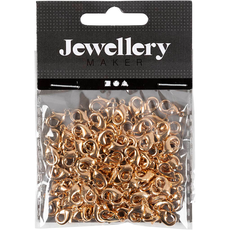 Mousquetons de l'entreprise Creativ, l : 10,1 mm, plaqués or, 100 pièces 1 boîte