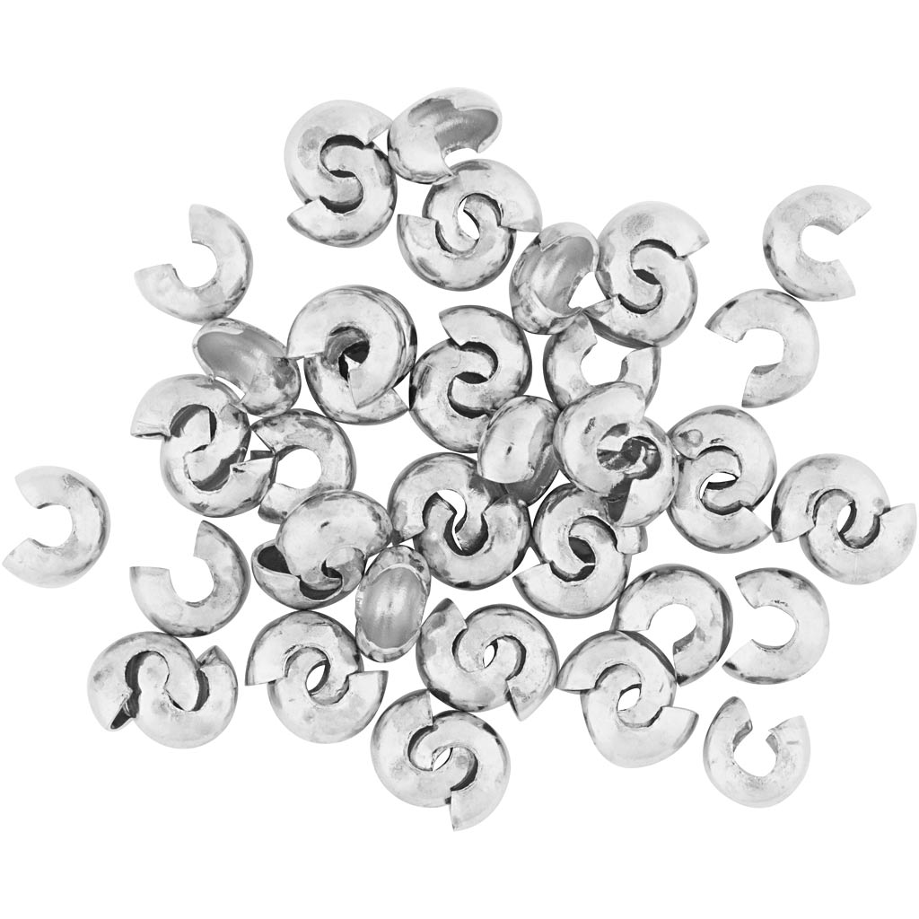 Creativ company manchon métallique, d 5 mm, argenté, 500 pièces 1 boîte