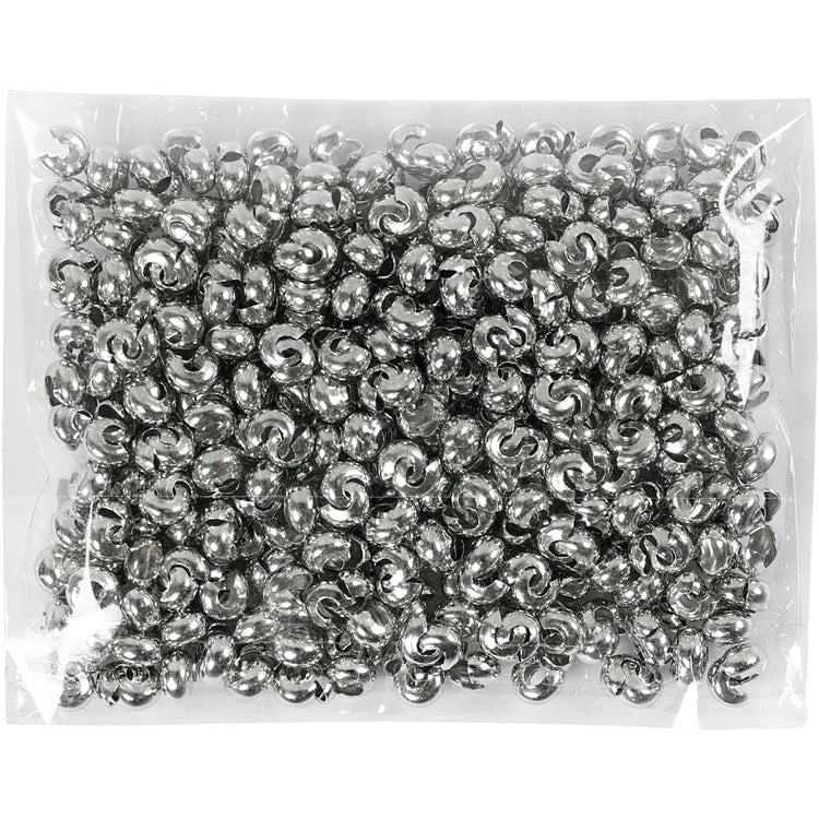 Creativ company manchon métallique, d 5 mm, argenté, 500 pièces 1 boîte