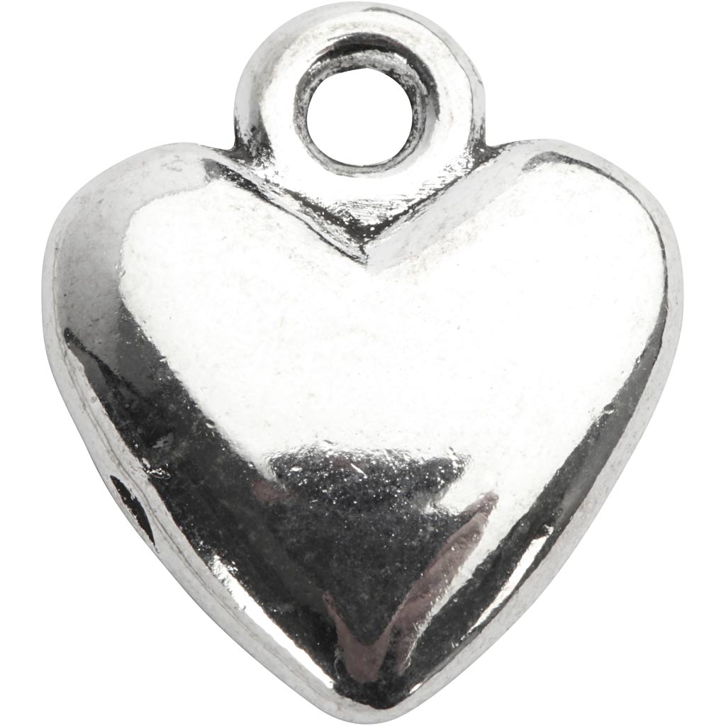 Creativ Company Heart-Shaded Pendant Silver-Plated, 10st.