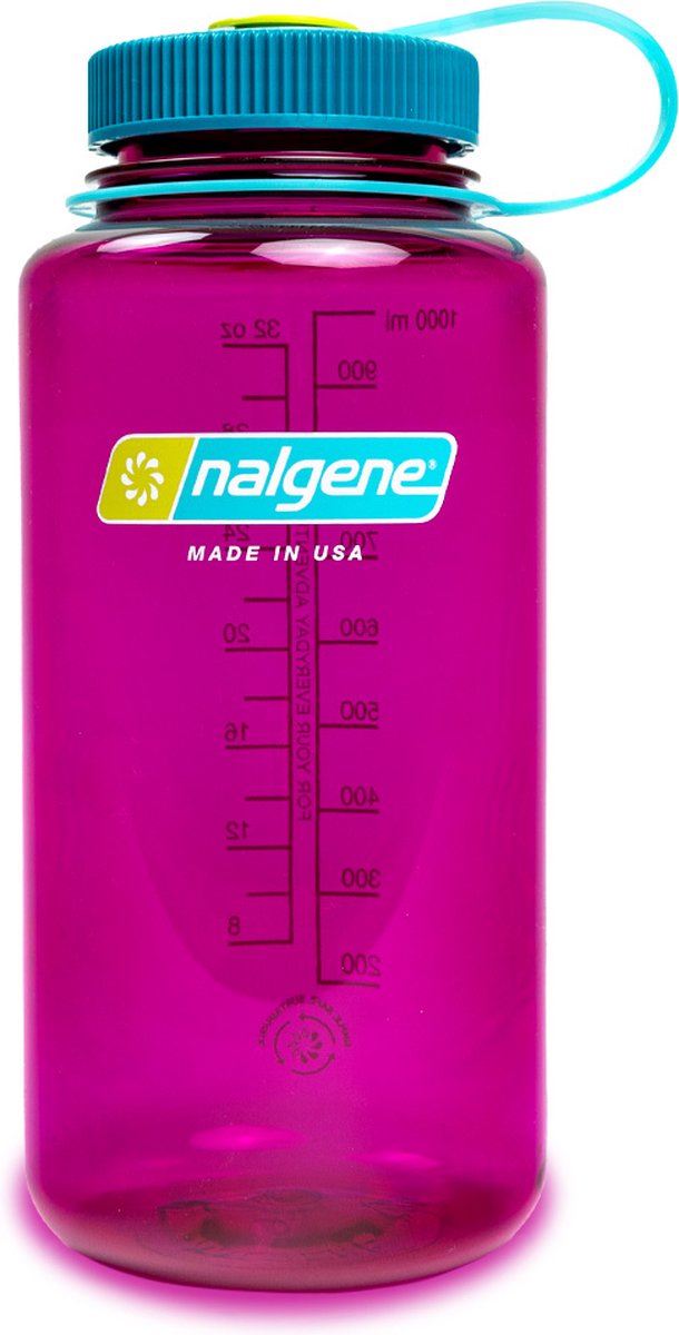 Nalgene - bouteille à large goulot - gourde - bouteille d'eau - étanche - 1000 ml - sans bpa - sustain - aubergine