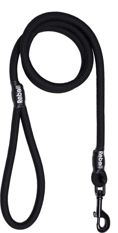 Laisse pour chien Rebel petz - laisse de dressage - noir - l - 12 mm x 140 cm