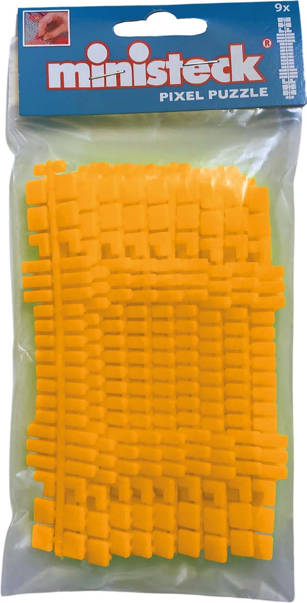 Ministeck mosaïque bandes de couleur orange fluo set 9 pièces - poly-sac.