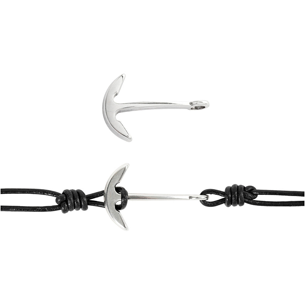 Fermoir à bijoux, L: 40 mm, W: 25 mm, argenté, 1 pièce
