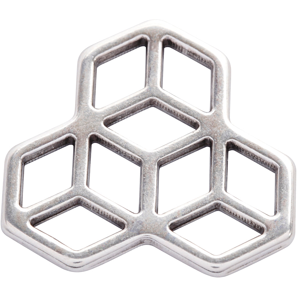 Pendentif bijoux Creativ company, d 30 mm, plaqué argent, 1 pièce