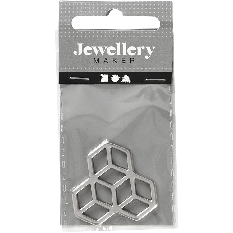 Pendentif bijoux Creativ company, d 30 mm, plaqué argent, 1 pièce