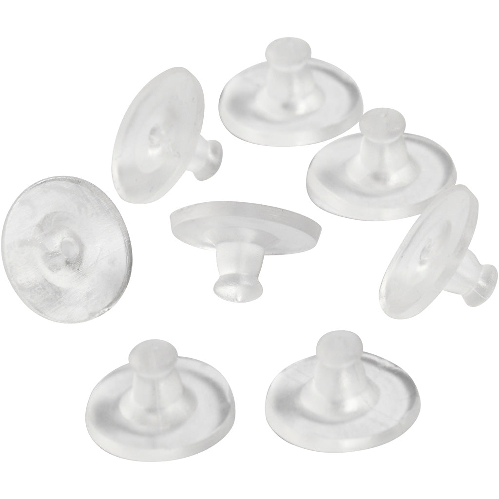 Creativ company boucle d'oreille arrière, d 10 mm, transparent, 10 paires 1 boîte
