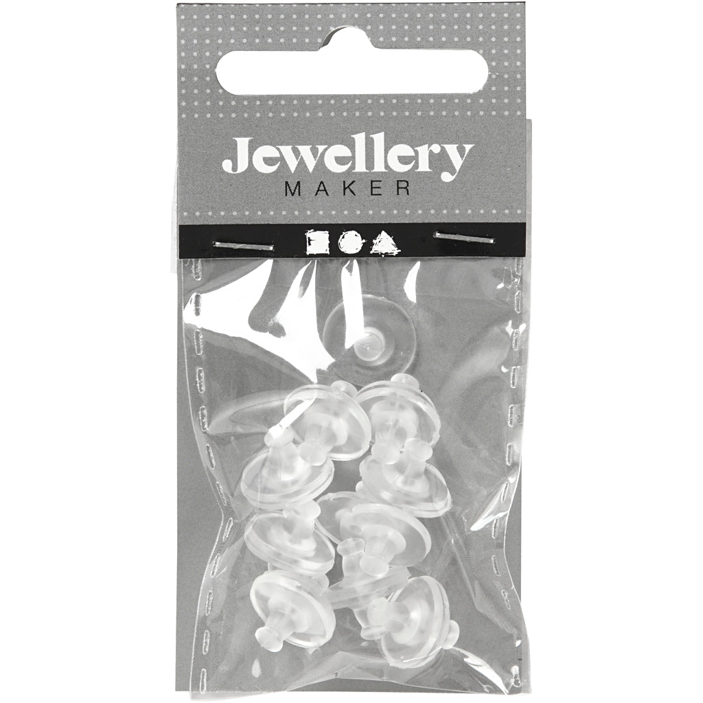 Creativ company boucle d'oreille arrière, d 10 mm, transparent, 10 paires 1 boîte