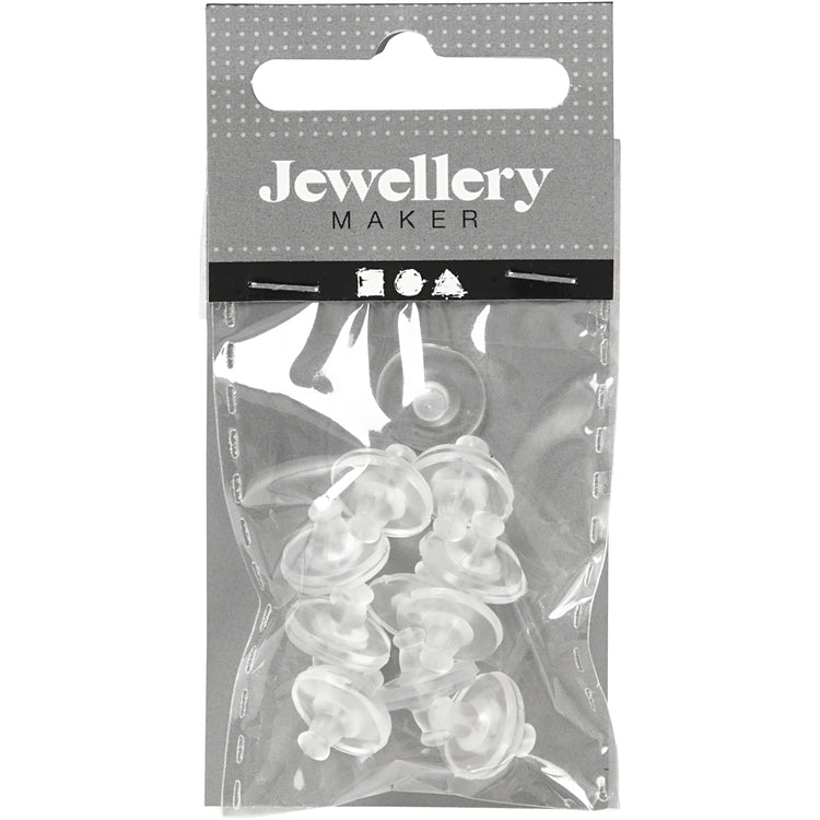 Creativ company boucle d'oreille arrière, d 10 mm, transparent, 10 paires 1 boîte
