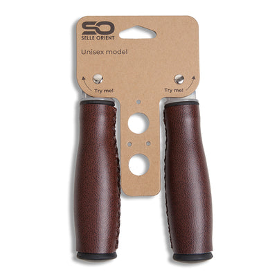 Selle Orient Poignées de vélo 135mm Cuir synthétique marron