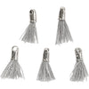 Pompon Creativ company, l: 10 mm, diamètre du trou 1 mm, gris, 5 pièces 1 boîte
