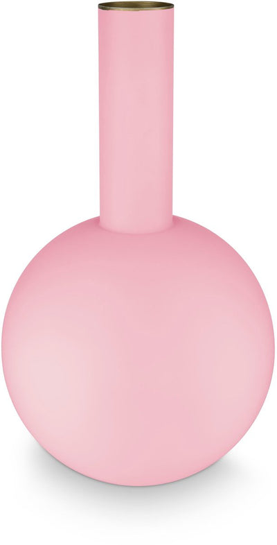 Pip studio - vase à fleurs - accessoires pour la maison - vase rose - métal - 24,5x42cm
