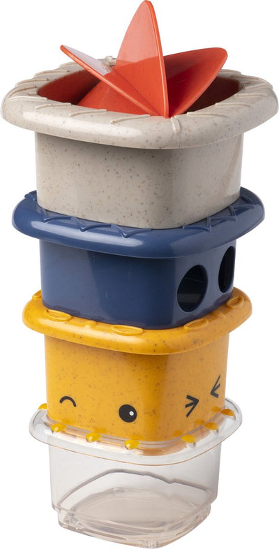 Tolo bio jouets de bain gobelets empilables 4 pièces