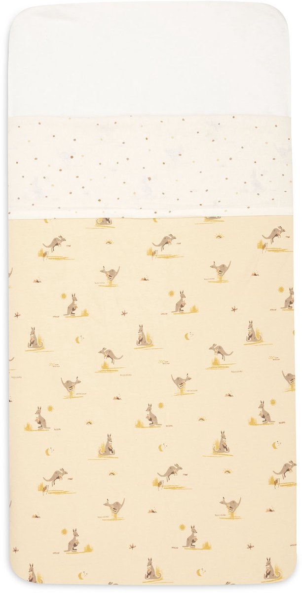 Drap de lit Jollein - 120x150cm - coton - racines de kangourou - pois poussiéreux