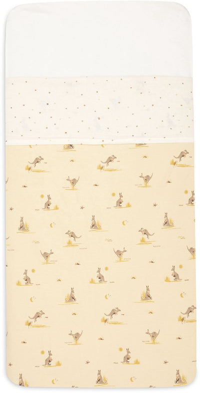 Drap de berceau Jollein - 75x100cm - coton - kangourous - pois poussiéreux