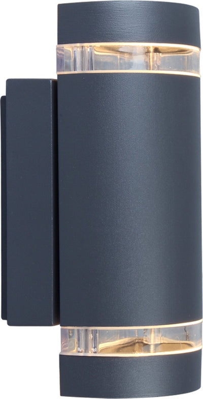 Lutec focus - applique d'extérieur avec raccord gu10 - haut vers le bas - aluminium premium - résistant aux intempéries ip44 - gris foncé