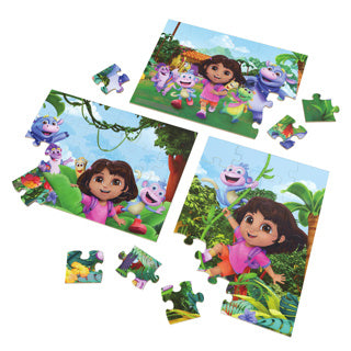 Dora 3pack puzzle en bois dans une boîte en bois (3x24 pièces)