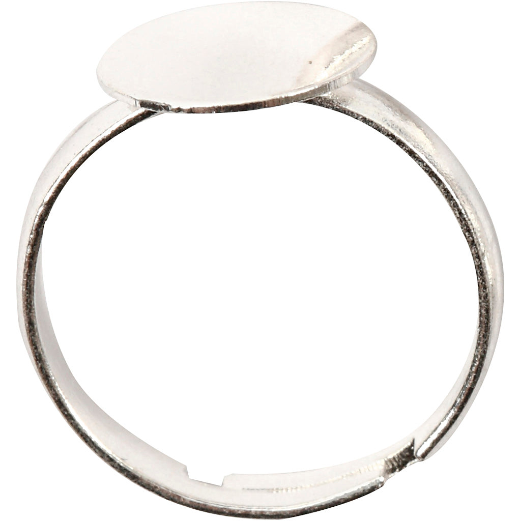 Bague de doigt Creativ company, plaquée argent, 15 pièces, 1 boîte