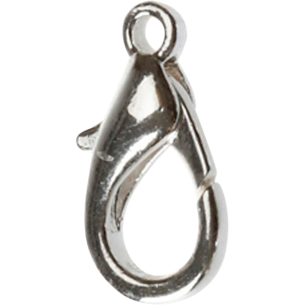 Mousquetons de l'entreprise Creativ, l: 18 mm, plaqué argent, 4 pièces 1 boîte