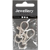 Fermoir mousqueton Creativ company, grand, h : 37 mm, l : 14 mm, d 37 mm, plaqué argent, 2 pièces 1 boîte