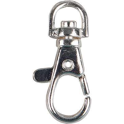 Fermoir mousqueton Creativ company, grand, h : 37 mm, l : 14 mm, d 37 mm, plaqué argent, 2 pièces 1 boîte