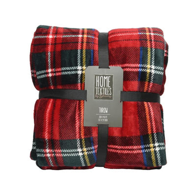 Decoris plaid flanelle polyester carreaux 150x200cm