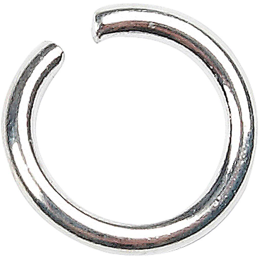 Bagues Creativ company, taille 7 mm, épaisseur 1 mm, plaqué argent, 400 pièces 1 boîte