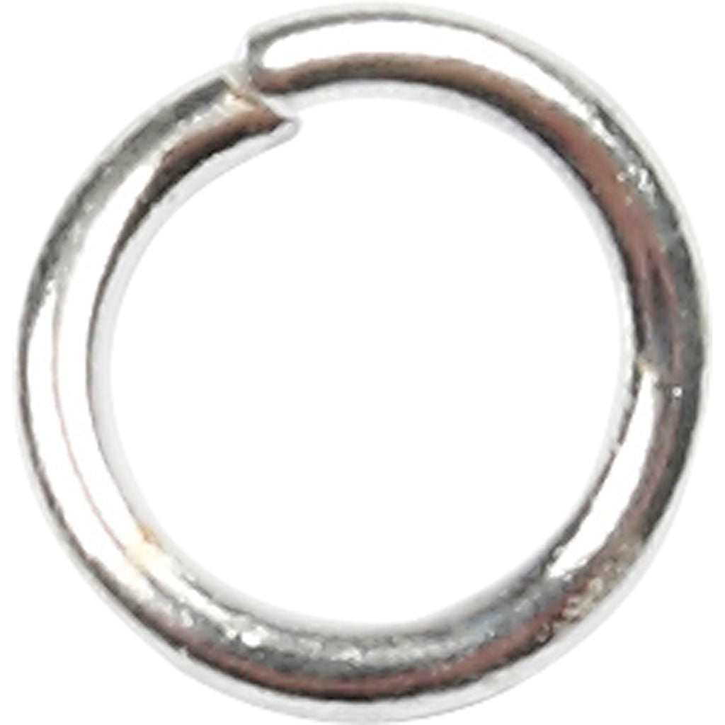 Bagues Creativ Company, taille 4,4 mm, épaisseur 0,7 mm, plaqué argent, 500 pièces 1 boîte
