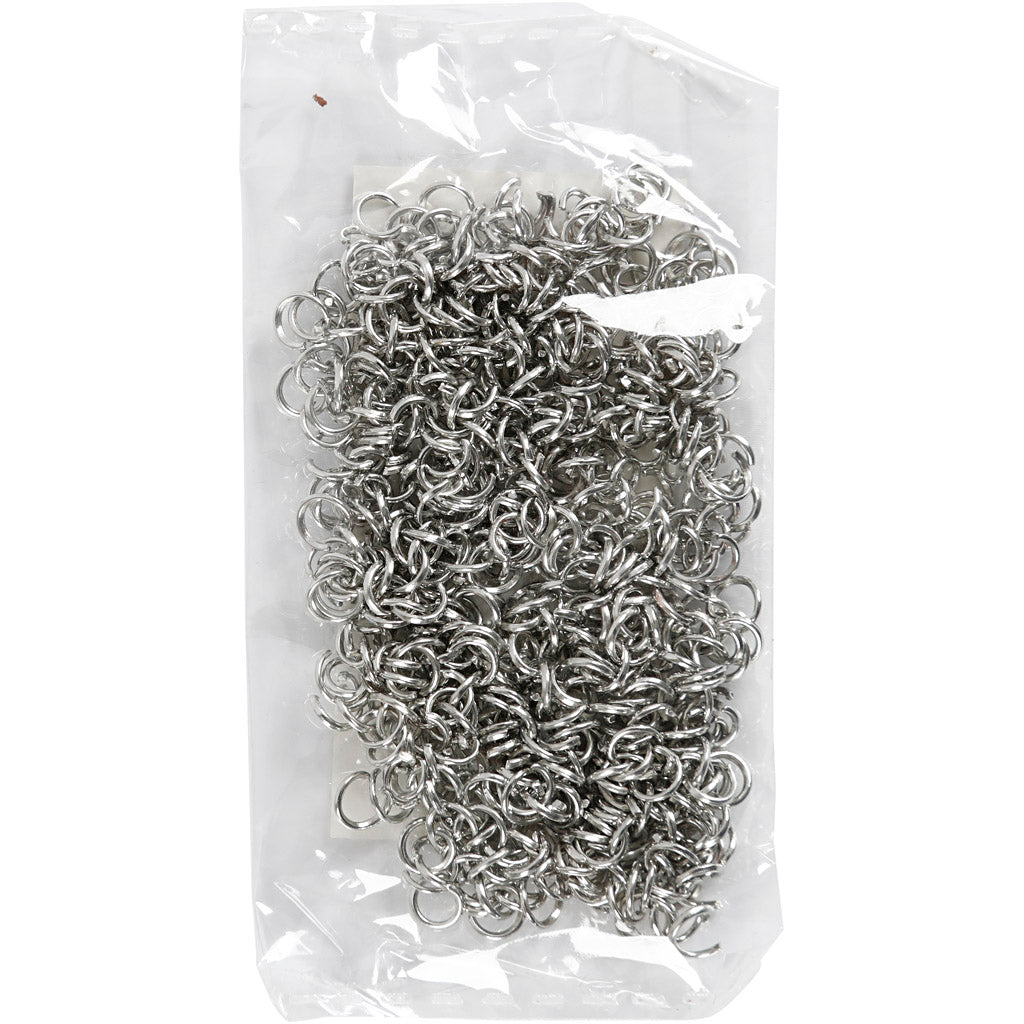 Bagues Creativ Company, taille 4,4 mm, épaisseur 0,7 mm, plaqué argent, 500 pièces 1 boîte