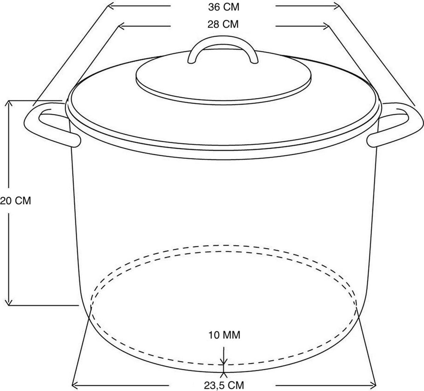 Marmite Deksi avec couvercle en verre 10l ø26cm