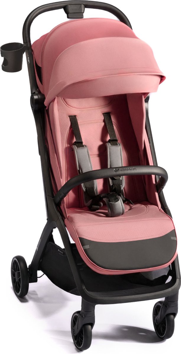 Poussette Kinderkraft nubi 2 – jusqu'à 25 kg – légère et pliable automatiquement – dossier réglable – rose