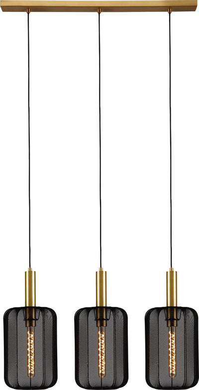 Lucide corina - lampe suspendue - 3xe27 - noir - japandi