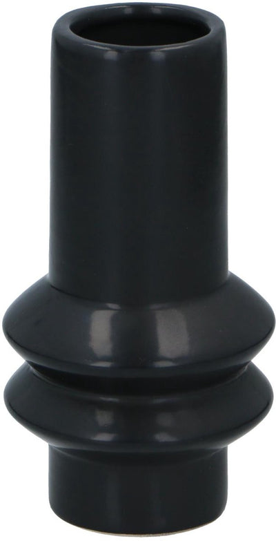 Arti casa vase noir design moderne - vase décoratif pour fleurs et intérieur - vase minimaliste taille compacte - ø8 x 15 cm