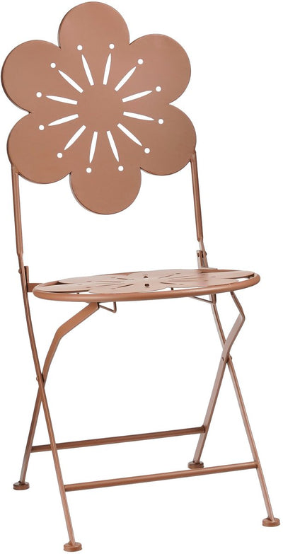 Mica decorations chaise bistro fleurie - h93 x ø41 cm - fer - terra
