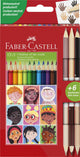 Crayons de couleur Faber-castell - enfants du monde - triangulaires - 12+3 pièces - fc-511514