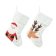 Decoris Chaussette de Noël blanc avec imprimé 40x25cm