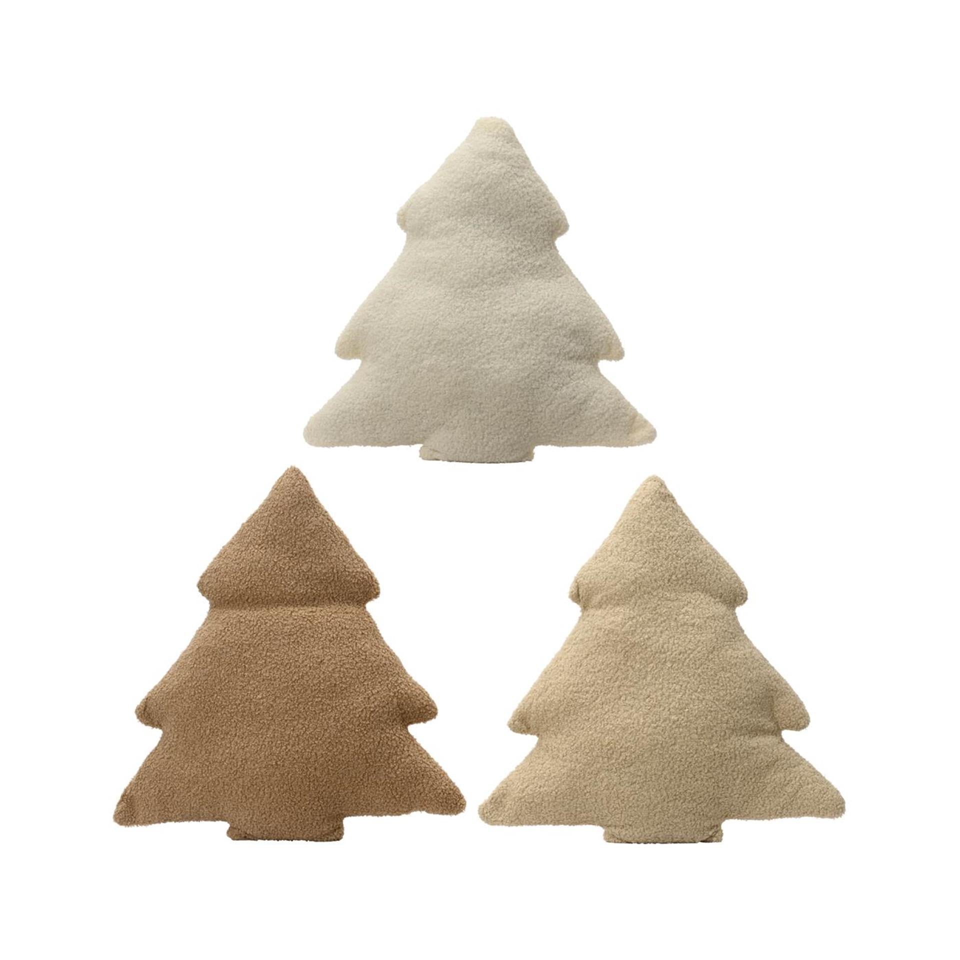 Decoris coussin sapin de Noël teddy 45x45cm 3 assortis