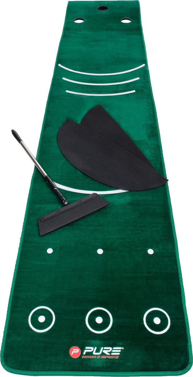 Tapis de putting de golf Pure2improve - golf intérieur - 70x335 cm